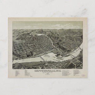 Chippewa Falls, Wisconsin (1886) Postkarte