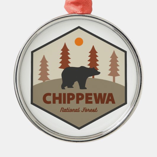 Chippewa National Forest Minnesota Bear Ornament Aus Metall (Vorne)