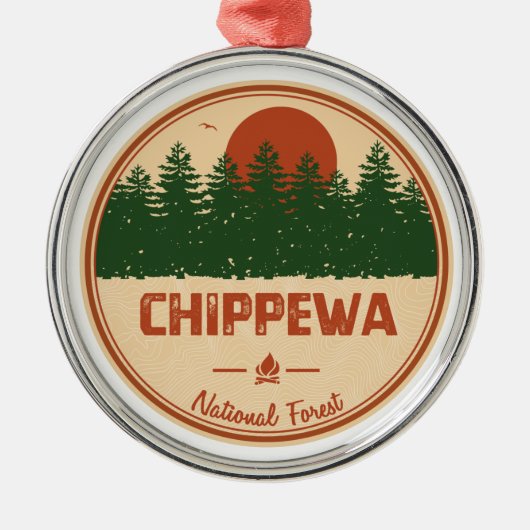 Chippewa-Nationalwald Ornament Aus Metall (Vorne)