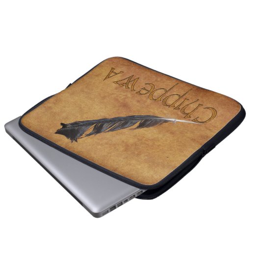 CHIPPEWA Native American Feather Laptop Sleeve (Vorne Knopf)