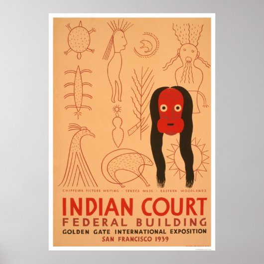 Chippewa Writing Mask 1939 WPA Poster (Vorne)