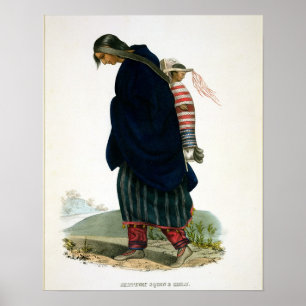 Chippeway Squaw and Child, Pub. von F.O.W. Greenou Poster