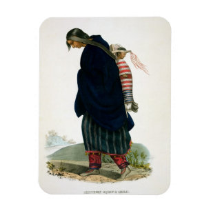 ChippewaySquaw und Kind, Kneipe. durch F.O.W. Magnet