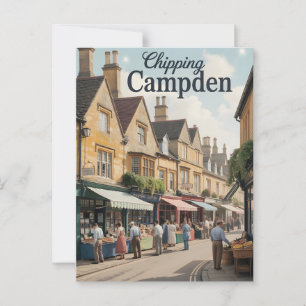 Chipping Campen Vintag Postkarte
