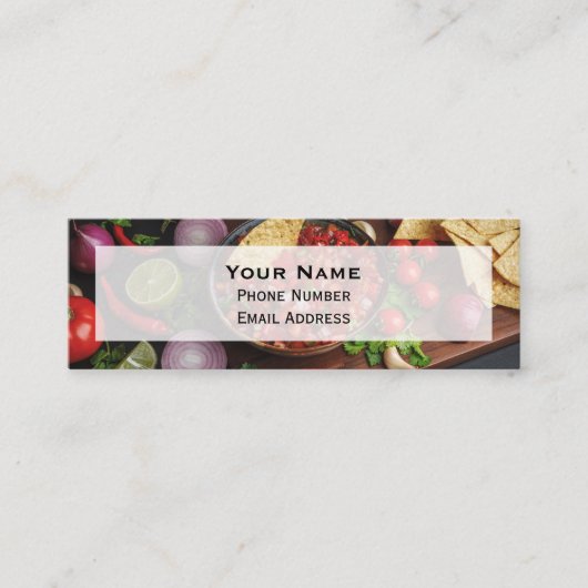Chips and Homemade Salsa Mini Visitenkarte (Vorderseite)