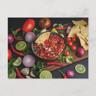 Chips and Homemade Salsa Postkarte