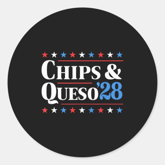 Chips And Queso 2028 Funny Presidential Election 2 Runder Aufkleber (Vorderseite)