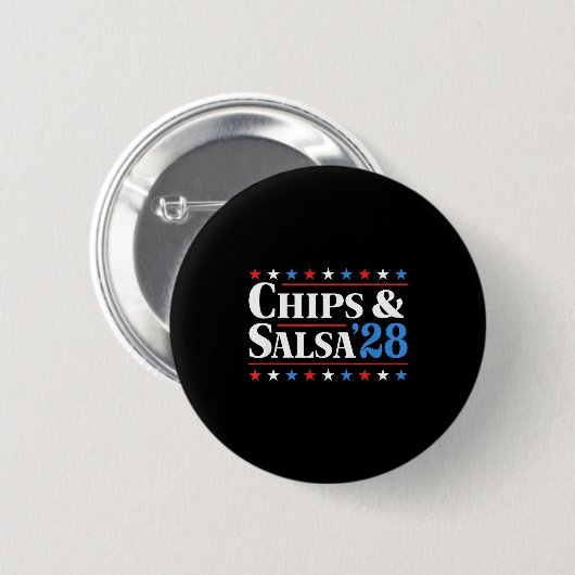 Chips And Salsa 2028 Funny Presidential Election 2 Button (Vorne & Hinten)