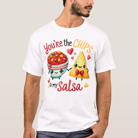 Chips and Salsa Cute Snack Illustration T-Shirt (Vorderseite)