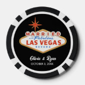 Chips aus schwarzem Poker, Verheiratet in Vegas (Rückseite)