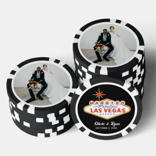 Chips aus schwarzem Poker, Verheiratet in Vegas (Stapel)
