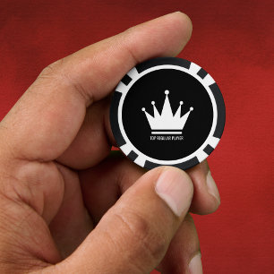 Chips aus schwarzem und weißem Poker, schwarze Str