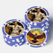 Chips aus zusammengesetztem Poker, blau gestrichel (Stapel)