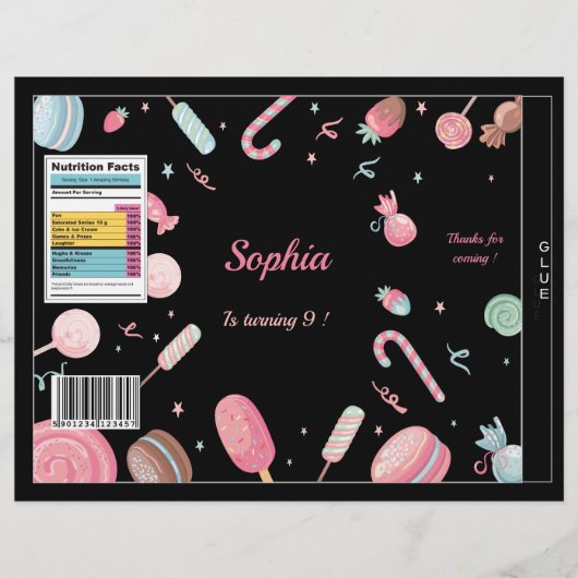 Chips Beutel Candyland Wrapper Gastgeschenk Bag Flyer (Vorne)