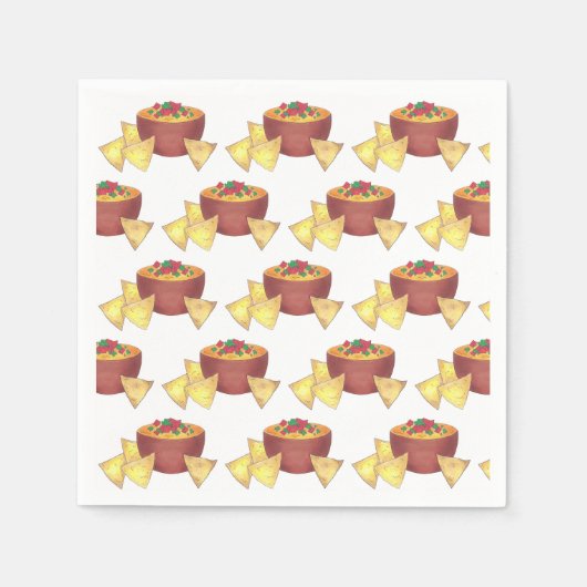 Chips Chili Con Queso Blanco Nachos Käsedip Serviette (Vorderseite)