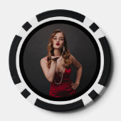Chips für Poker aus schwarzem und weißem Foto (Rückseite)