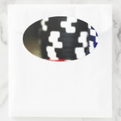 Chips Gambling Casino Gewinnen Spiel Luck Risiko W Ovaler Aufkleber (Tasche)