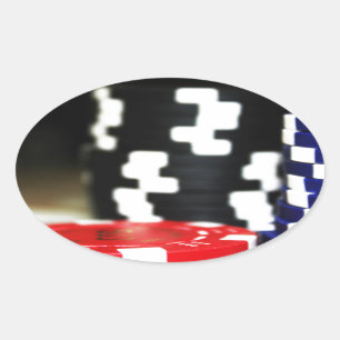Chips Gambling Casino Gewinnen Spiel Luck Risiko W Ovaler Aufkleber
