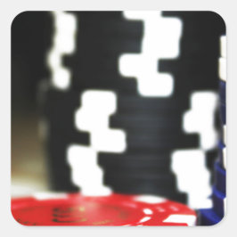 Chips Gambling Casino Gewinnen Spiel Luck Risiko W Quadratischer Aufkleber