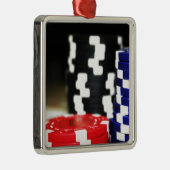 Chips Gambling Casino Gewinnen Spiel Luck Risiko W Silbernes Ornament (Rechts)