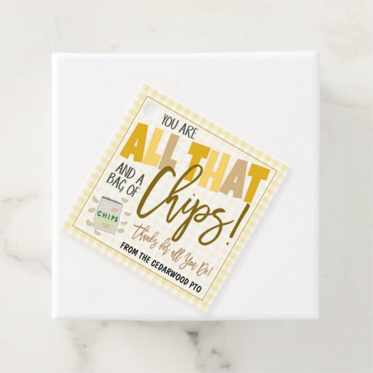 Chips-Geschenkkarte Geschenkanhänger (Beispiel)