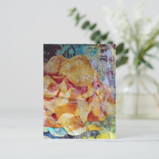chips junk journal Mixed Media Collage Postkarte (Stehend Vorderseite)