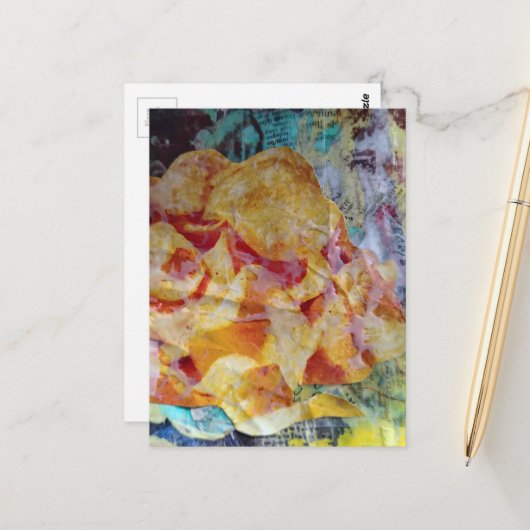chips junk journal Mixed Media Collage Postkarte (Vorderseite/Rückseite Beispiel)