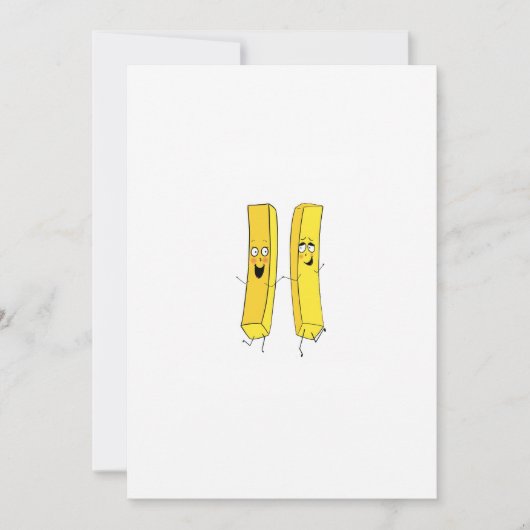 Chips, Pommes frites Thema Einladung (Vorderseite)