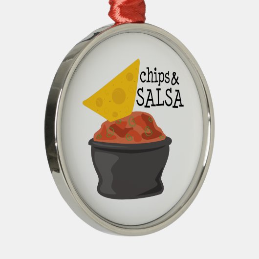 Chips u. Salsa Silbernes Ornament (Rechts)