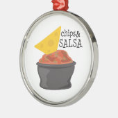 Chips u. Salsa Silbernes Ornament (Links)
