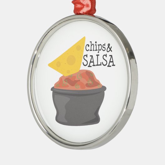 Chips u. Salsa Silbernes Ornament (Links)