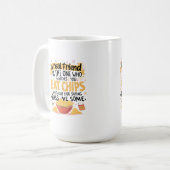 Chips und echte Freunde Kaffeetasse (Vorderseite Links)