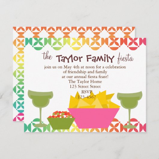 Chips und Salsa Einladung (Vorne/Hinten)