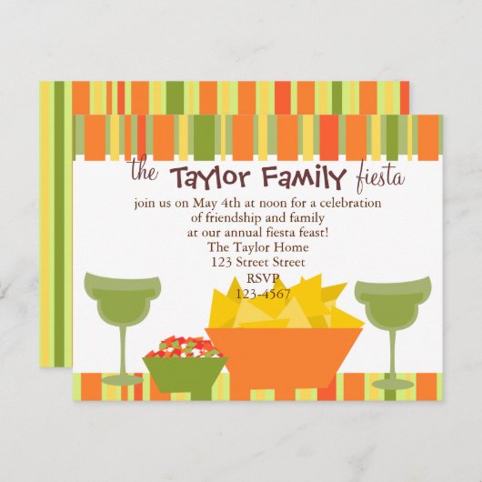 Chips und Salsa Einladung (Vorne/Hinten)