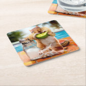 Chipsatz mit Limonen Rechteckiger Pappuntersetzer (angewinkelt)