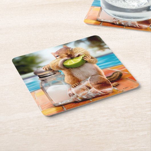 Chipsatz mit Limonen Rechteckiger Pappuntersetzer (angewinkelt)