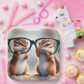 Chipsätze mit schwarzer Brille Pappteller (Party)