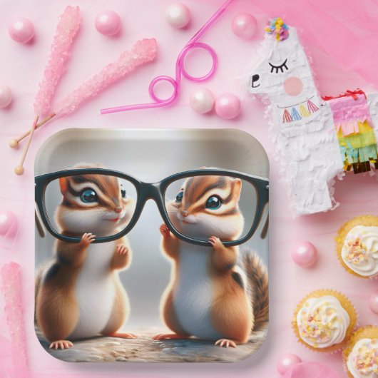 Chipsätze mit schwarzer Brille Pappteller (Party)