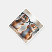 Chipsätze mit schwarzer Brille Serviette (Ecke)