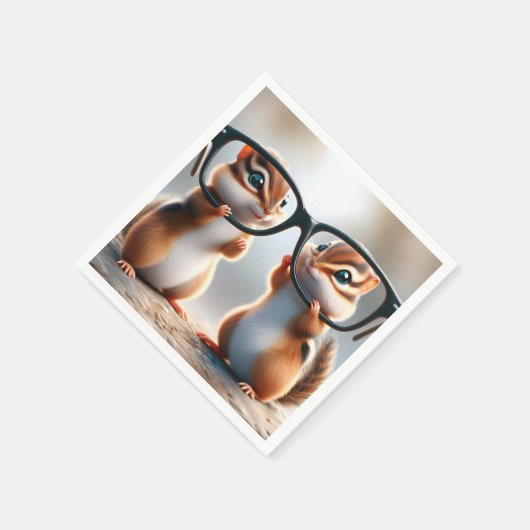 Chipsätze mit schwarzer Brille Serviette (Ecke)