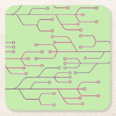 Chipstromkreis Cyber-Technologiekunst Rechteckiger Pappuntersetzer (Vorderseite)