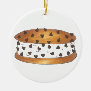 Chipwich Chocolate Chip Cookie Ice Creme Sandwich Keramik Ornament