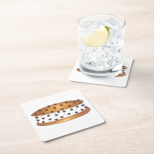 Chipwich Chocolate Chip Cookie Ice Creme Sandwich Rechteckiger Pappuntersetzer (Vor Ort)