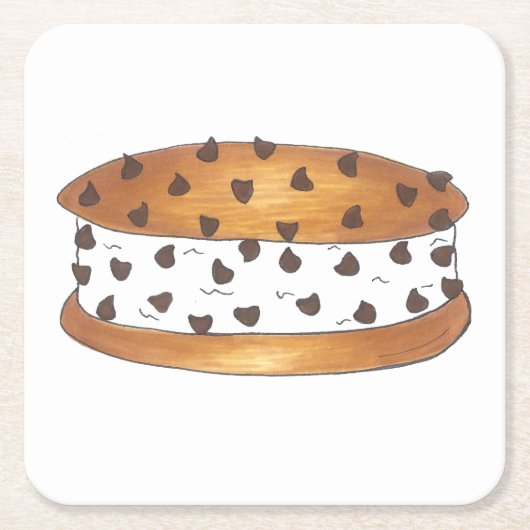 Chipwich Chocolate Chip Cookie Ice Creme Sandwich Rechteckiger Pappuntersetzer (Vorderseite)