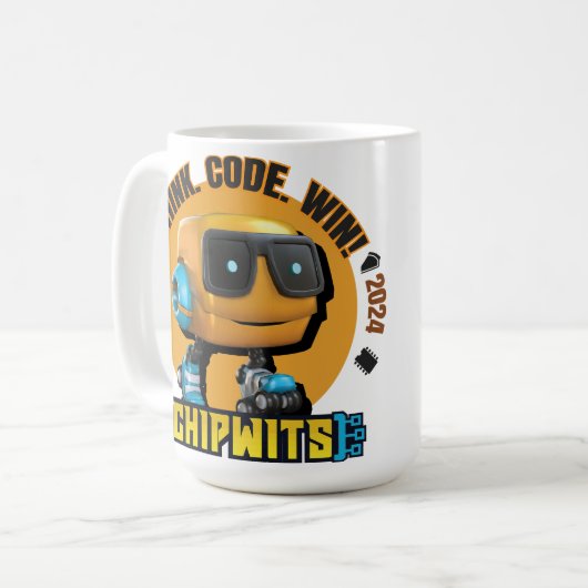 ChipWits denken. Code. Gewinnen! Mug Kaffeetasse (Vorderseite Links)