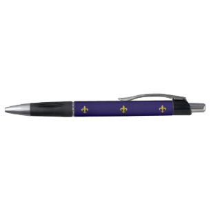 Chique Golden French Lilie on Blue Pen Kugelschreiber