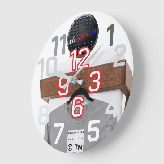 ChiRadioLLC™ wallClock design by www.djelove.com Große Wanduhr (Winkel)