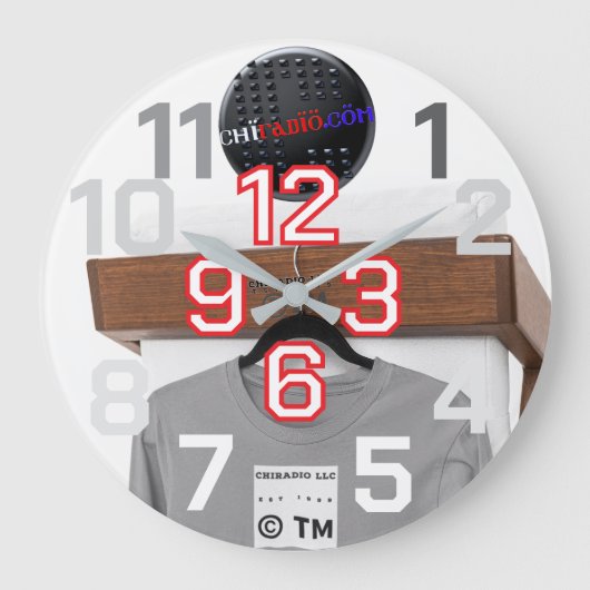 ChiRadioLLC™ wallClock design by www.djelove.com Große Wanduhr (Vorderseite)