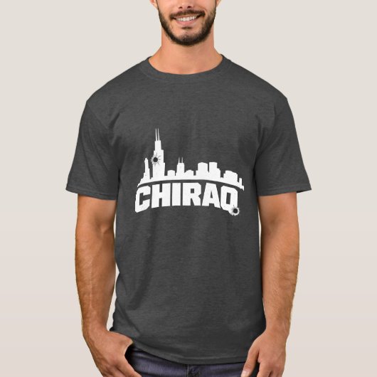 CHIRAQ Skyline – Bedrucktes Urban-T-Shirt mit Dist T-Shirt (Vorderseite)