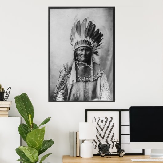 Chiricahua Apache Geronimo Goyathlay Goyahkla Poster (Heimbüro)